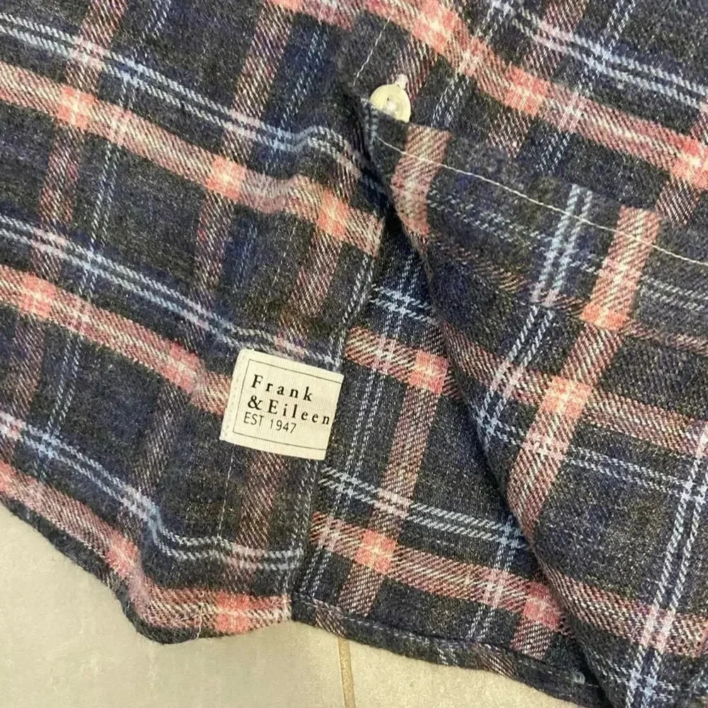 Frank & Eileen Barry Linen Plaid Long Sleeve Button Down Size XS - Picture 9 of 12